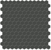 1" Retro Black Matte Hex Mosaic | Tiles By Kia