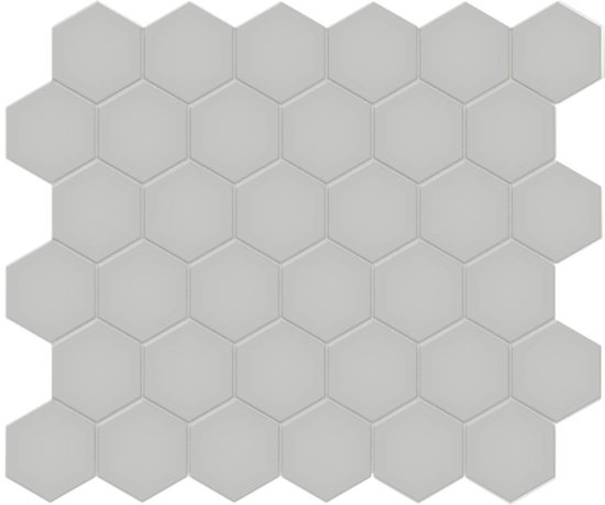 2" Loft Grey Matte Hex Mosaic