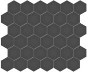 2" Retro Black Matte Hex Mosaic | Tiles By Kia