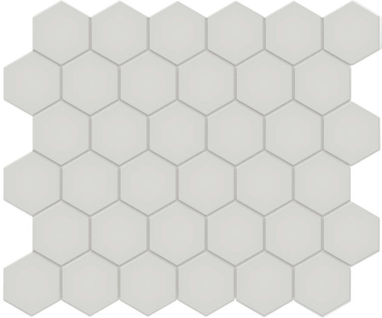 2" Warm Grey Matte Unglazed Hex Mosaic | Tiles By Kia