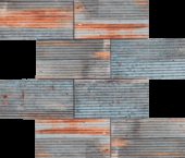2.8"x6" Rust Industrial Linear Relief Pattern Glazed Ceramic Mosaic | Tiles By Kia