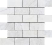 2"x4" Brick Pattern White Grey Marble | Tiles By Kia