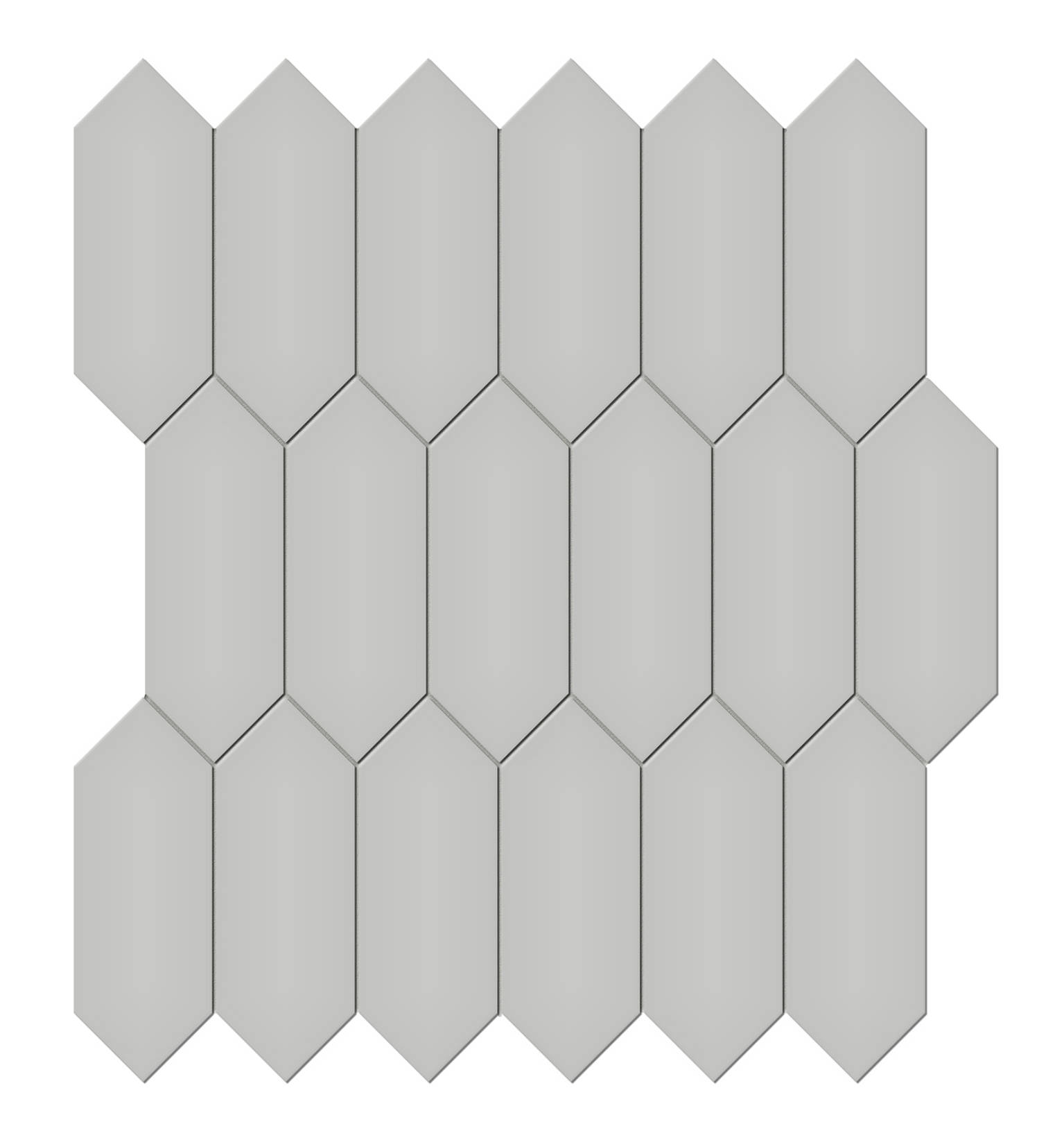 2x5 Loft Grey Glossy Picket Mosaic | Tiles By Kia