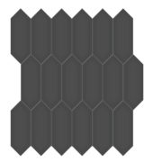 2x5 Retro Black Glossy Picket Mosaic | Tiles By Kia