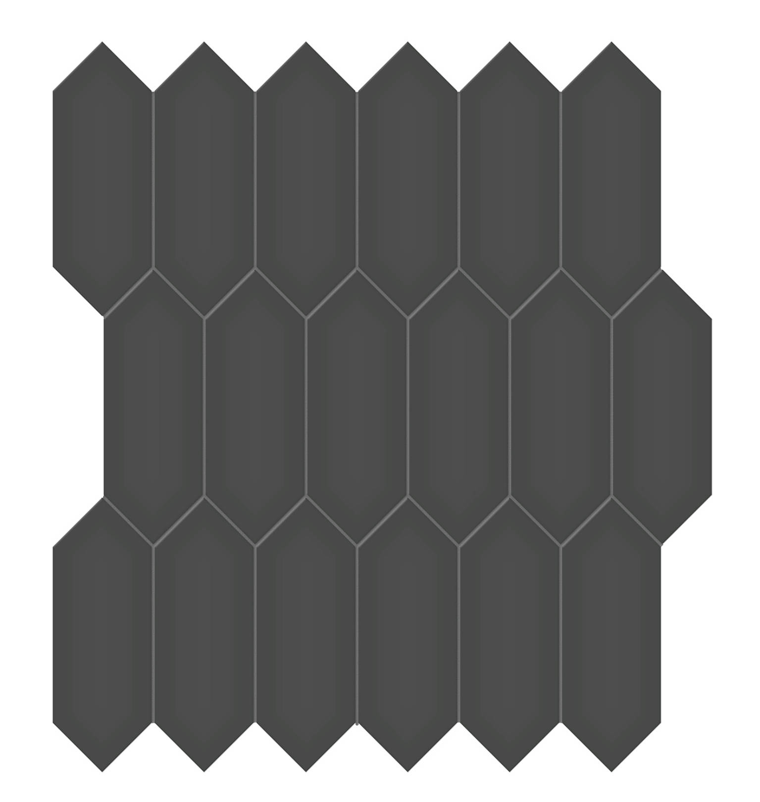 2x5 Retro Black Glossy Picket Mosaic | Tiles By Kia