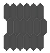 2x5 Retro Black Matte Picket Mosaic | Tiles By Kia