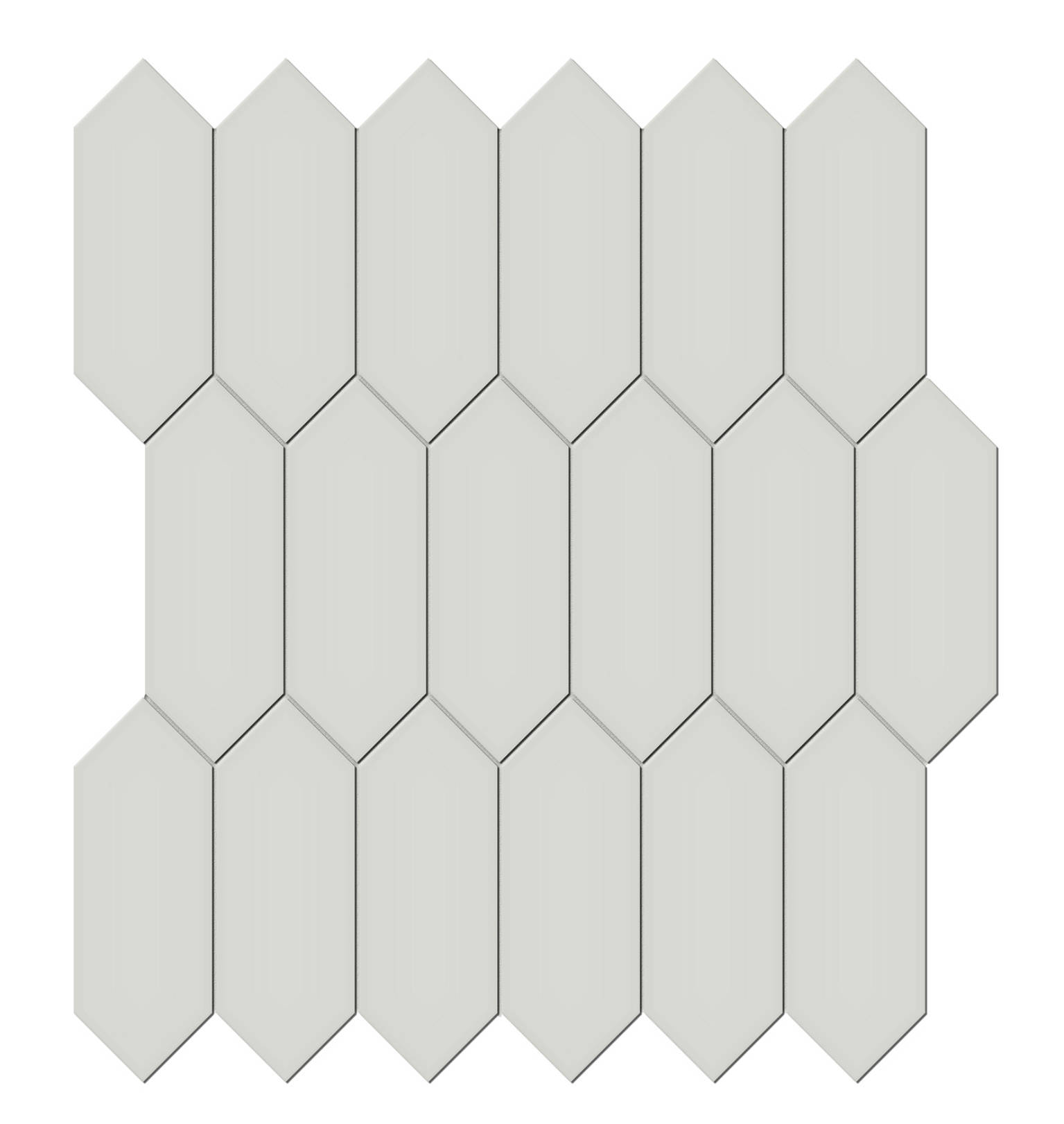 2x5 Warm Grey Matte Picket Mosaic | Tiles By Kia