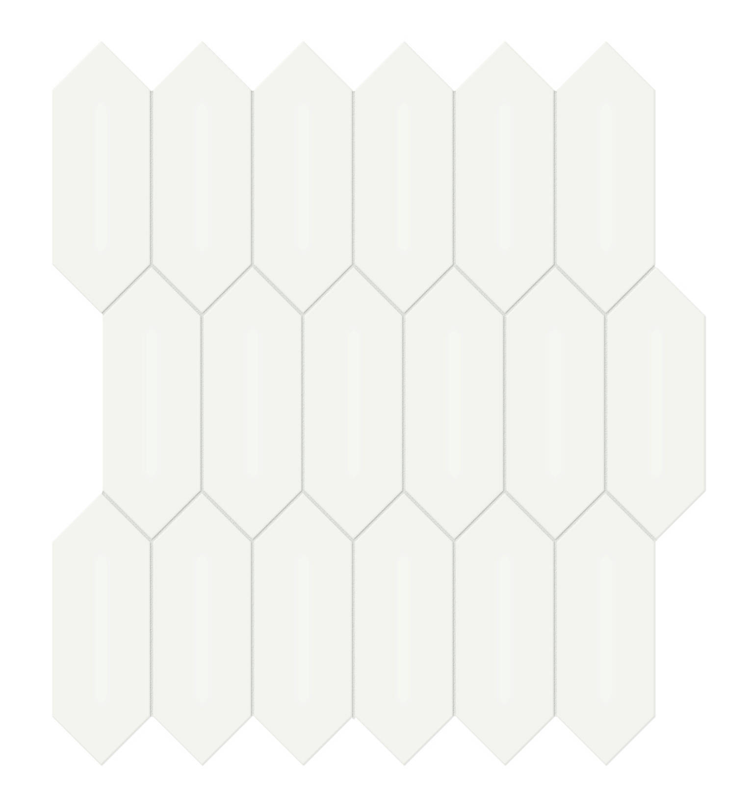 2x5 White Glossy Picket Mosaic | Tiles By Kia