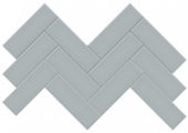 2x6 Cloud Blue Glossy Herringbone Mosaic | Tiles By Kia