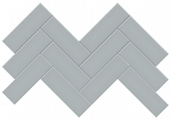 2x6 Cloud Blue Glossy Herringbone Mosaic | Tiles By Kia