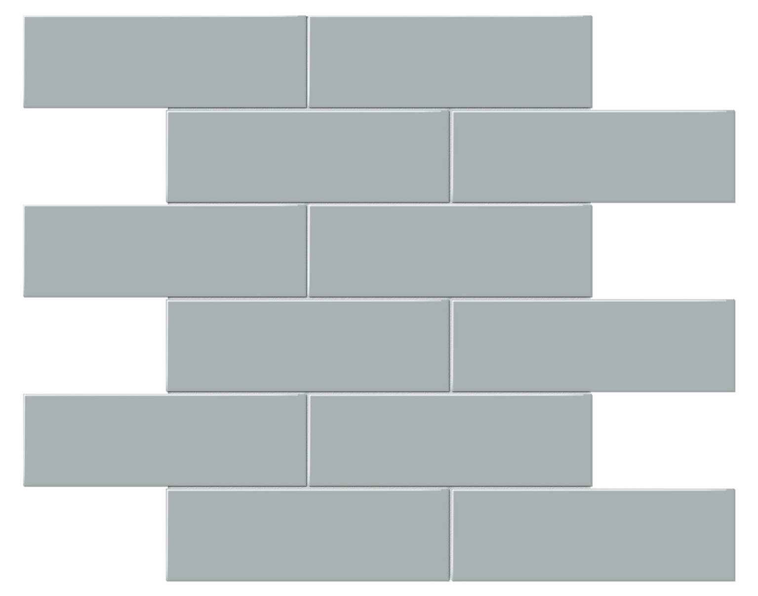 2x6 Cloud Blue Matte Brick Mosaic | Tiles By Kia