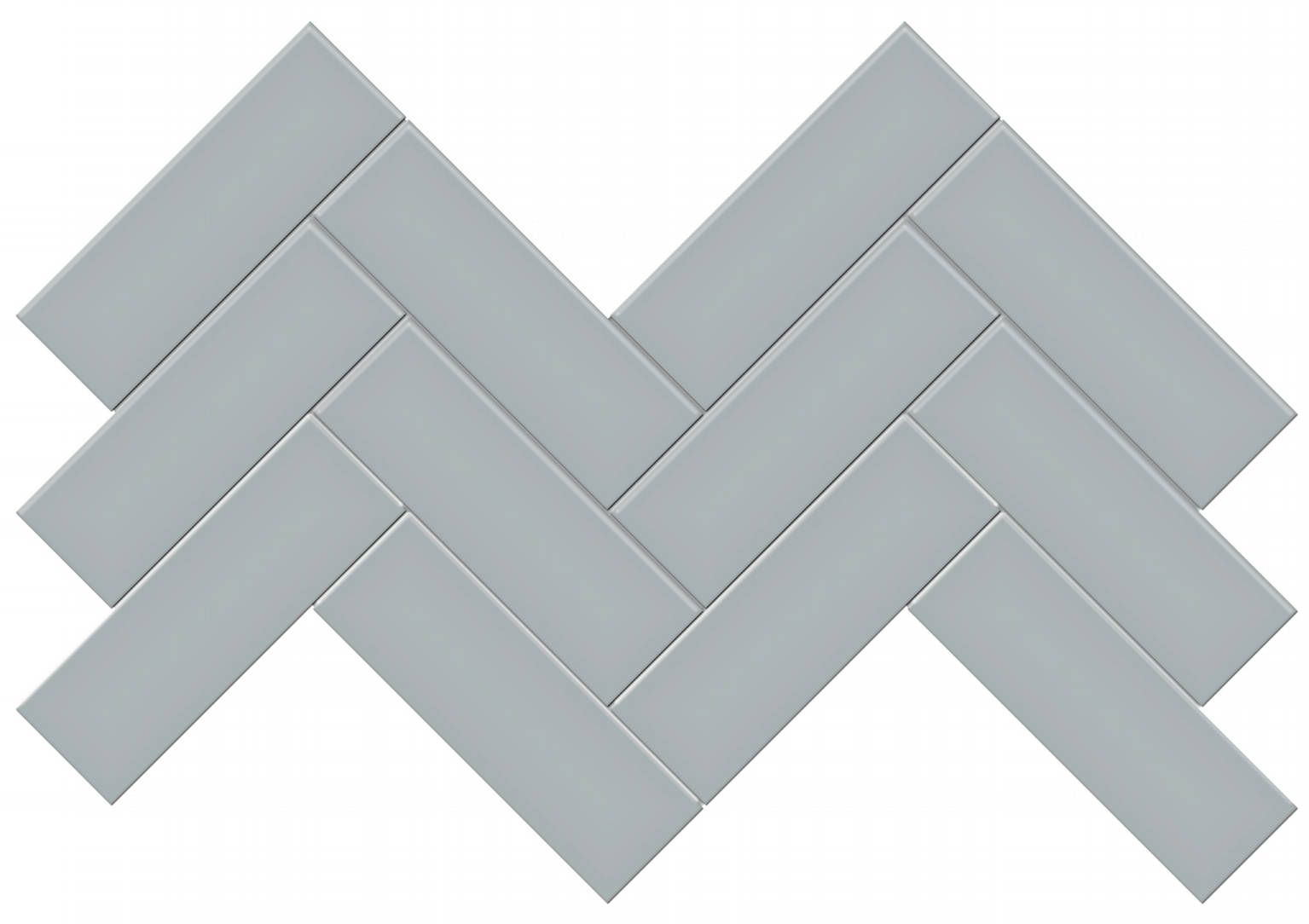 2x6 Cloud Blue Matte Herringbone Mosaic | Tiles By Kia