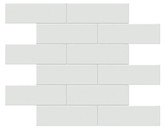 2x6 Gallery Grey Glossy Brick Mosaic