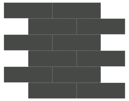 2x6 Retro Black Glossy Brick Mosaic