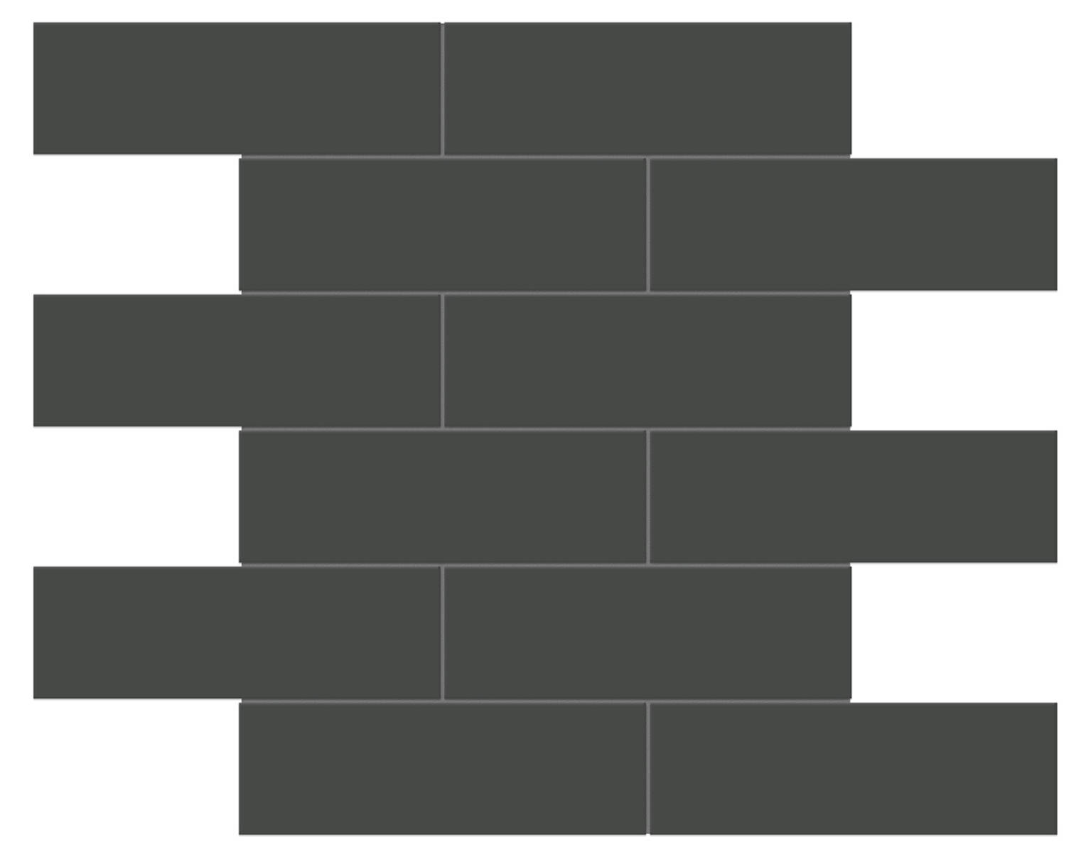 2x6 Retro Black Matte Brick Mosaic | Tiles By Kia