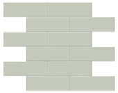 2x6 Soft Sage Glossy Brick Mosaic | Tiles By Kia