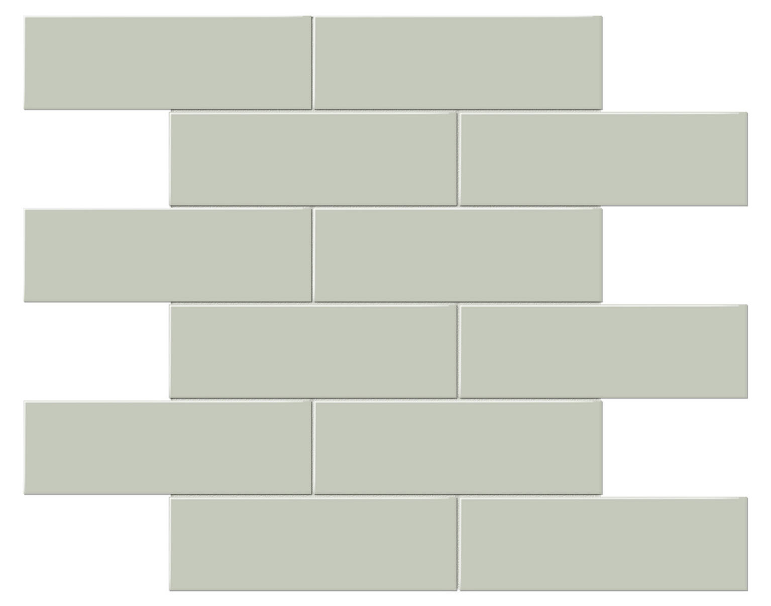2x6 Soft Sage Matte Brick Mosaic | Tiles By Kia