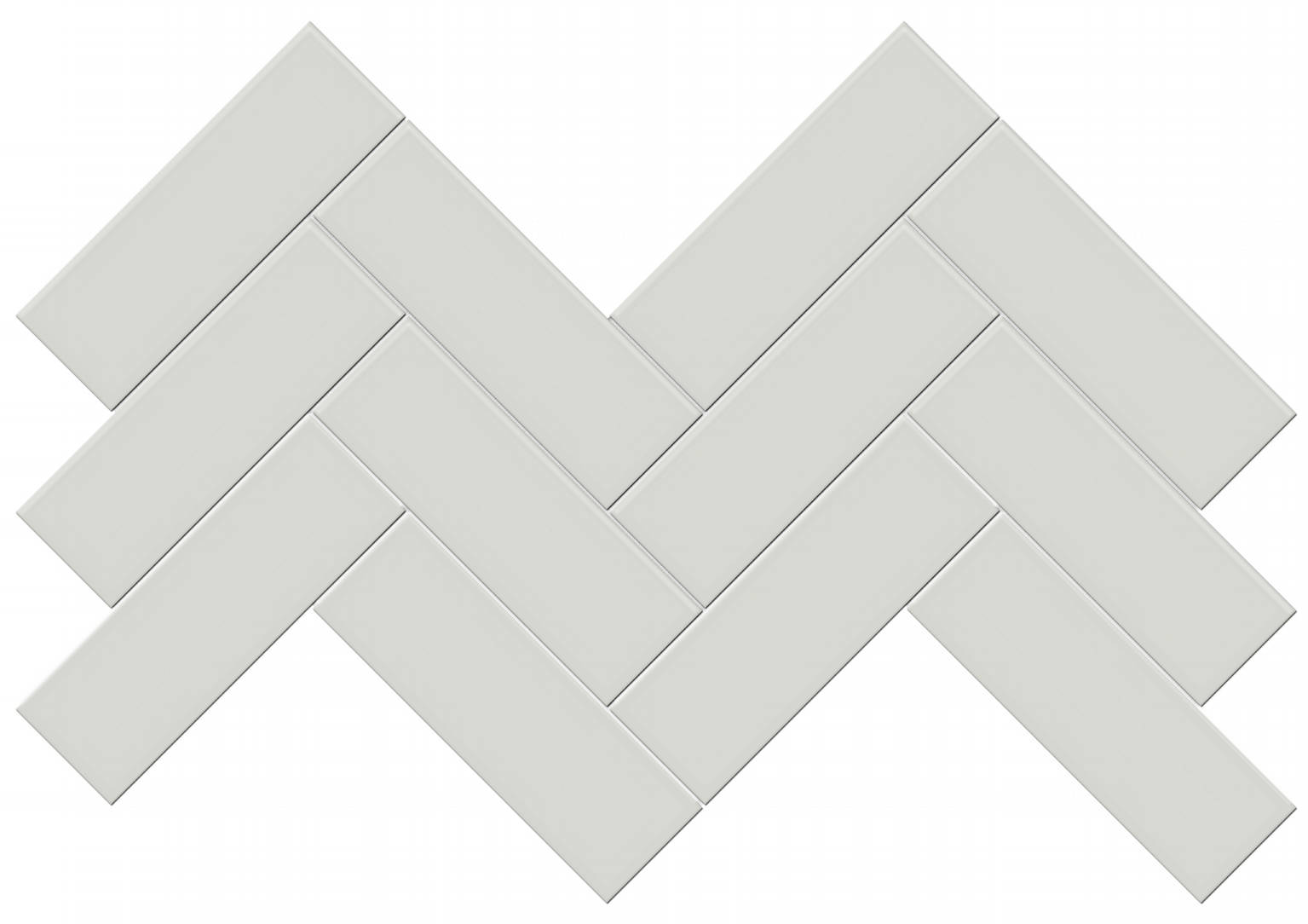 2x6 Warm Grey Glossy Herringbone Mosaic | Tiles By Kia