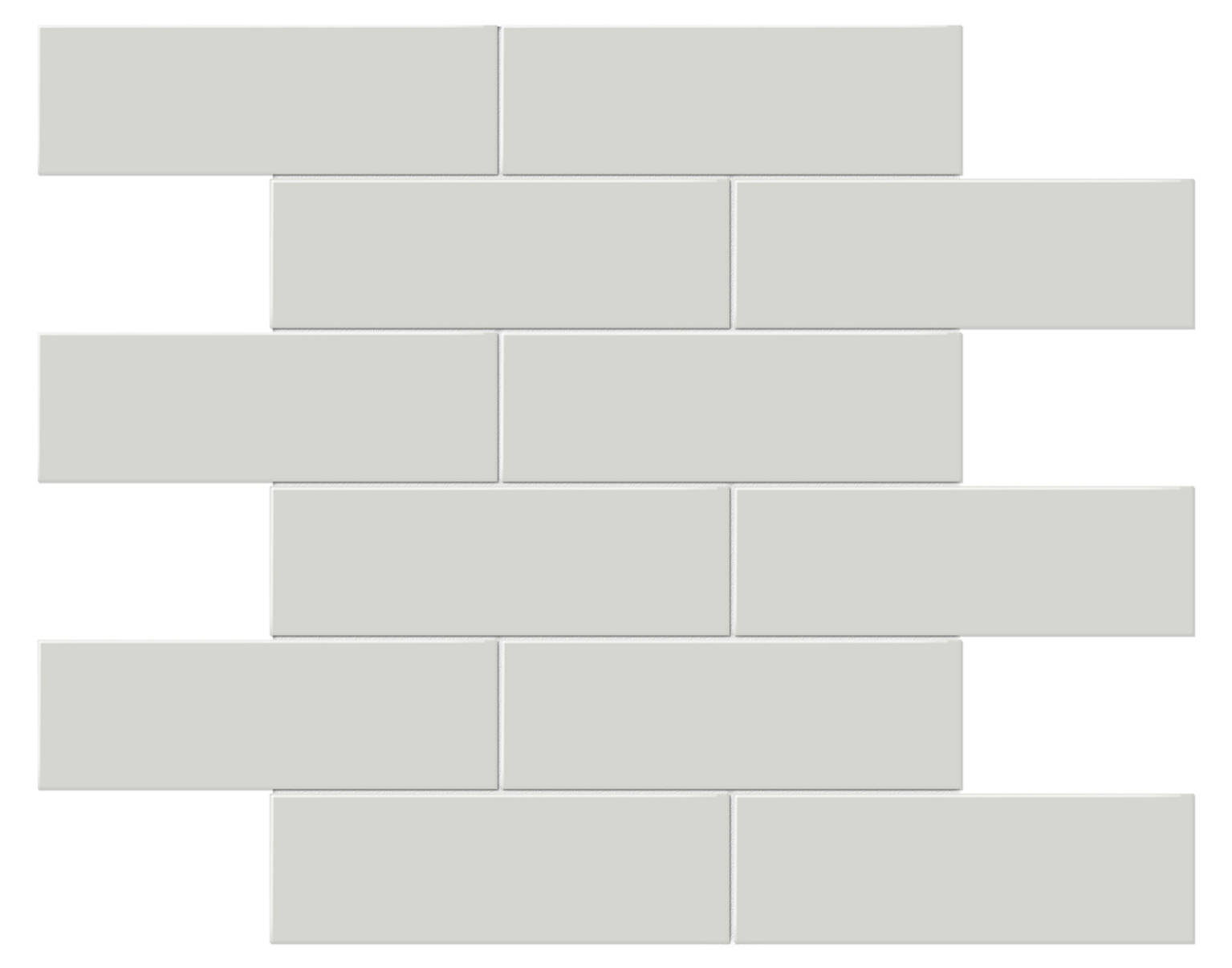 2x6 Warm Grey Matte Brick Mosaic | Tiles By Kia