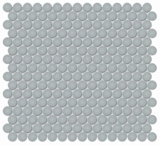 3/4" Cloud Blue Glossy Penny Round Mosaic | Tiles By Kia