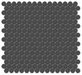 3/4" Retro Black Glossy Penny Round Mosaic | Tiles By Kia