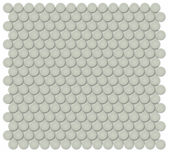 3/4" Soft Sage Glossy Penny Round Mosaic