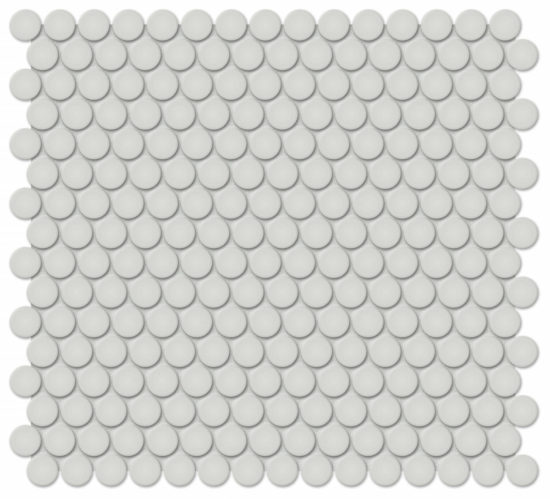 3/4" Warm Grey Matte Penny Round Mosaic | Tiles By Kia