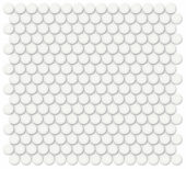 3/4" White Glossy Penny Round Mosaic | Tiles By Kia