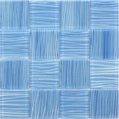 3"X3" Glass Pool Striped Light Blue Mosaic | Tiles By Kia