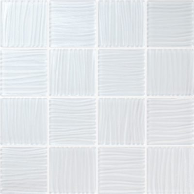 3″x3″ White Glass Mosaic