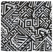 4"X4" Aztec Native Series Black & White Glazed Ceramic Mosaic | Tiles By Kia