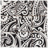 4"X4" Maori Native Series Black & White Glazed Ceramic Mosaic | Tiles By Kia