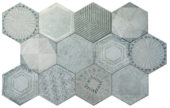Alma 5.5X6.3 Grey Decor Hexagon | Tiles By Kia