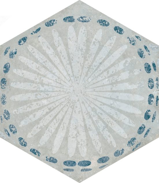 Alma 5.5X6.3 Grey Decor Hexagon | Tiles By Kia