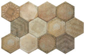Alma 5.5X6.3 Sand Decor Hexagon | Tiles By Kia