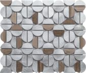 Aluminum & Marble Semi Circle 19 Brown | Tiles By Kia