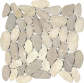 Beige Xl Sliced Matte Pebble Interlocking Mosaic | Tiles By Kia