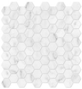 Bianco Venatino 1.25 Polished Hexagon Mosaic | Tiles By Kia