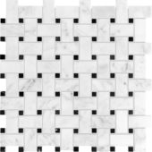 Bianco Venatino Basketweave Honed Mosaic | Tiles By Kia
