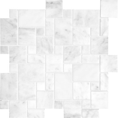 Bianco Venatino Mini Versailles Honed Mosaic