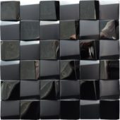 Black 3D Metal Mix Finish 2"x2" 11.5"x11.5" | Tiles By Kia