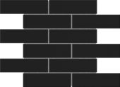 Black Brick Pattern Glossy Glazed Ceramic 2"x6" | Tiles By Kia