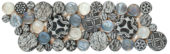 Black Penny Round Décor / Glass Interlocking Border | Tiles By Kia