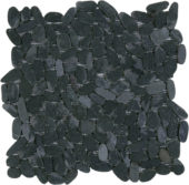 Black Sliced Matte Pebble Interlocking Mosaic | Tiles By Kia