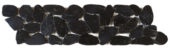 Black Sliced Polished Pebble Interlocking Border | Tiles By Kia