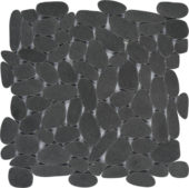Black Sliced Reconstituted Pebble Interlocking Mosaic | Tiles By Kia