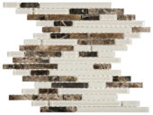 Brown Marble Beige Glass Baguette Interlocking Mosaic | Tiles By Kia