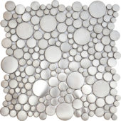 Brushed Silver Penny Rounds Inox Metal Interlocking Mosaic | Tiles By Kia