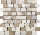 Cappuccino Onyx Cream Cubic Brick Marble Interlocking Mosaic | Tiles By Kia