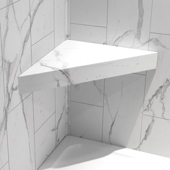 Carrara Marble Shower Bench 26x18.63x3 | Tiles By Kia